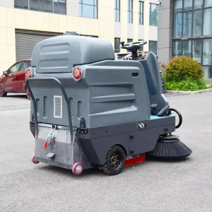 Mini Ride-On Floor Sweeper Washer, Seated Street Sweeper, Lithium Battery, 1300 mm Cleaning Width