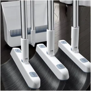 Modern Long Handle Soft Bristles Portable Lightweight Eco Friendly Home Cleaning Brush Plastic Broom and Dustpan Set for Pet Use