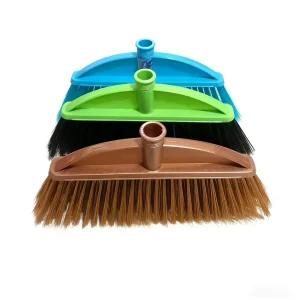 Modern Plastic Broom Head with Wooden Handle Soft PP Bristles and Dustpan