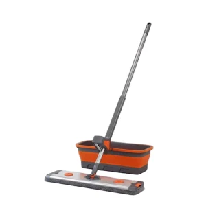 Modern Spin Mop And Bucket Cleaning Kit With Flexible Head And High Absorbent Fibers For Spotless Floor Results