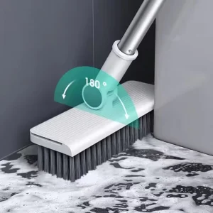 Modern Table Top Cleaning Wiper Brush Set with Long Handle Plastic Broom Dustpan PU Exfoliating Household Cleaning Tools