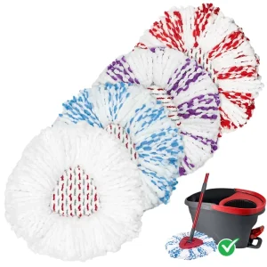 Mop Replacement Heads Compatible with O Cedar EasyWring 1 Tank System Microfiber Mop Head Refills for Deep Floor Cleaning