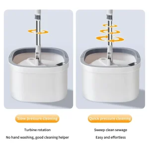 Mop Set Aluminum Alloy Pole Microfibre Fabric Mop Head Pan Tilt Dehydration Hands Free Household Cleaning Mop