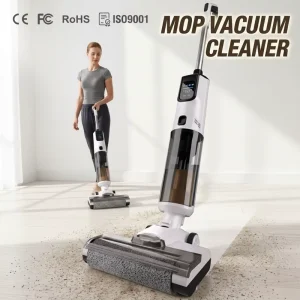 Mop Vacuum Cleaner Cordless Wet and Dry 15KPa High Suction Brushless Handheld for Home Floor Self Cleaning