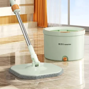 Mop and Wringer Bucket Set Lightweight Under 2 kg Hands-Free Flat Floor Cleaning System