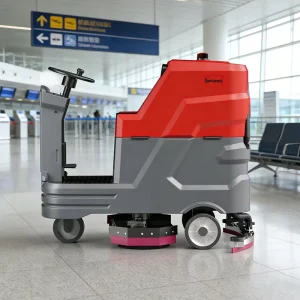 Motorized Ride-On Floor Scrubber for Hotel Lobbies and Street Sweeping