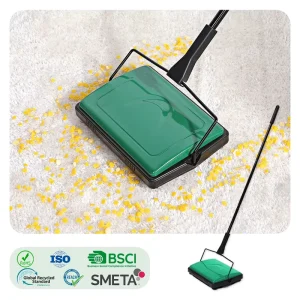 Multi-Color Manual Carpet Sweeper with Pet Hair Removal Broom for Home and Office Carpets and Rugs