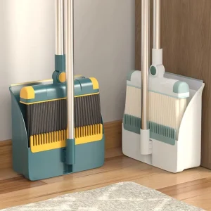 Multi-Function Broom and Dustpan Set PP Material Soft Bristles Stainless Steel Handle