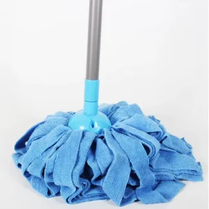 Multi Function Eco Friendly Durable Microfiber Mop Washable Wet Cloth for Floor Cleaning Steel Pole Plastic Basket