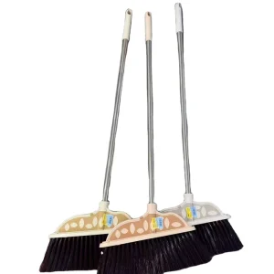 Multi-Functional Soft Broom with Fiber Head and PP Handle for Household Floor Cleaning