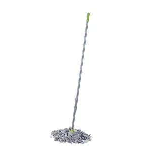 Multi Purpose Microfiber Wet Mop Removable Mop Heads Iron Pole Lightweight High Dehydration Manual Eco Friendly for Home