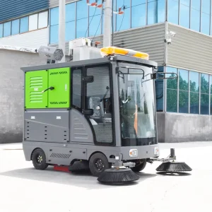 Multi-Purpose Ride-On Floor Sweeper with High-Pressure Washing System, 800W 48V Electric, 20000 m²/h
