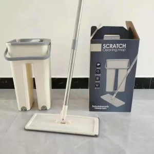 Multi functional Easy to Operate 360 Spin Mop Bucket Mop Hand Free Stainless Steel Mop Stick High efficiency Flat Mop Set