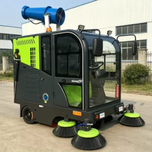 Multi-functional Street Cleaning Machine Ride-on Sweeper with High Pressure Washer 1000W Motor 1900mm Cleaning Width