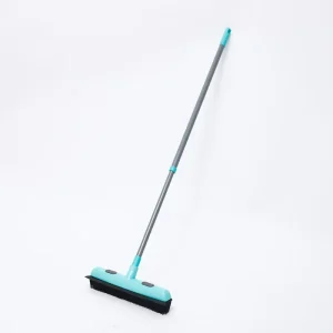 Multi-purpose Rubber Broom with Telescoping Handle and Pet Hair Remover