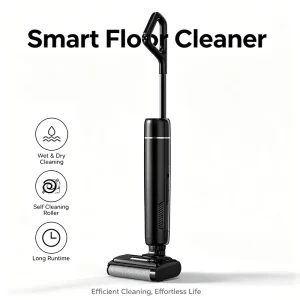 Multifunction Electric Floor Scrubber Cordless Wet Dry Vacuum Cleaner with Brushless Motor and Self-Cleaning