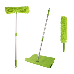 Multifunctional 3-in-1 Chenille Cleaning Set Stainless Steel Non-Woven Fabric Chenille Mop Head