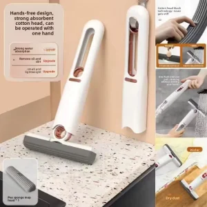 Multifunctional Desktop Mini Mop Telescoping Handle Self Squeeze Rectangle No Hand washing Required Cotton Thread Absorbent