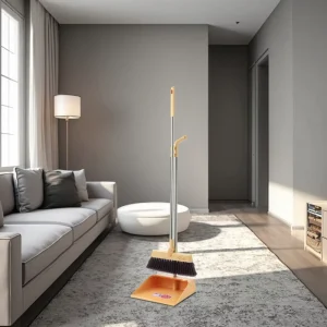 Multifunctional Indoor Plastic Broom Dustpan Set New Trends for Home Flooring & Bedroom Use Stainless Steel Head