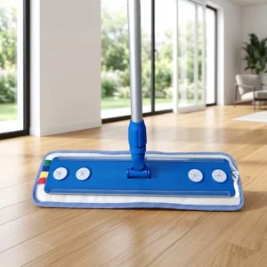 Multifunctional Microfiber Flat Mop with 360 Swivel Head, Cloth Grippers, and Washable Pad for Hardwood, Tile, and Laminate Floors