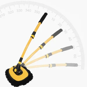 NBT Retractable Head Long Handle Chenille Microfiber Mop Aluminum Adjustable Length Plastic Nylon Bristle Spin Car Wash Brush