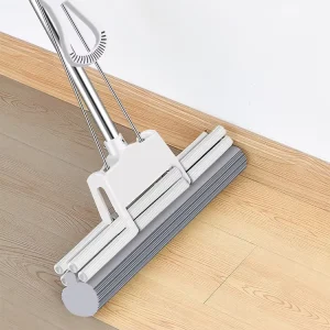 NOWJOY Two Row 38cm Oversized Microfibre Fabric Mop Handheld Stainless Steel Desk Handle Sustainable Water Absorbent Gum Roller