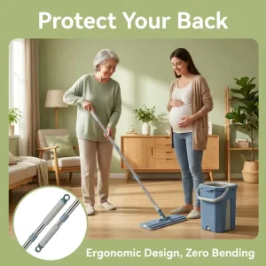 Narrow Slit Flat Mop with Dirty Water Separation and Filtration, Ultra-Fine Fiber
