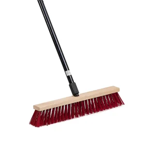 Natural Wooden Garden Hard Broom with Long Handle for Floor and House Cleaning