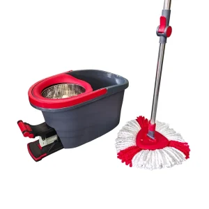 New 360-Degree Rotating Foot Pedal Mop with Washable Microfiber Refill Triangle Mop Plate and Bucket