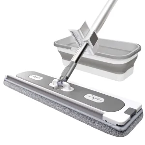 New 360 Degree Spin Flat Mop Bucket Durable Microfiber Self Wringer Extendable Handle Stainless Steel Pole Reusable Box 2