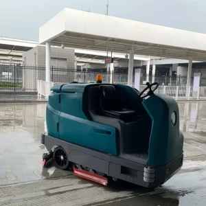 New Commercial 20 Inch Two Brush Ride on Burnishing Floor Scrubbing Machine Ceramic Epoxy Automatic Large Area Cleaning