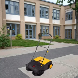Hand-Push Walk-Behind Manual Road and Floor Sweeper