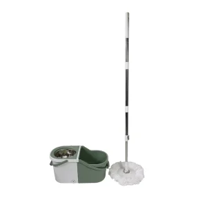 New Design 360 Degree Spin Eco friendly Steel Mop Bucket Set with Wringer Lazy Self Wringing Dual Chamber Mop