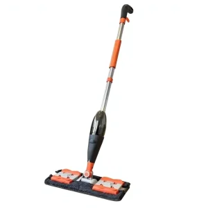 New Design 360 Microfiber Foldable Steel Flat Mop Sliding Wringing 2 Mopheads High Absorption Quick Drying