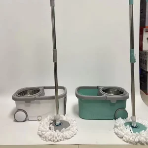 New Design Easy Wring Rectangle Floor Cleaning Mop with Wheels Microfiber 360 Spin High Capacity Set Bucket Mop