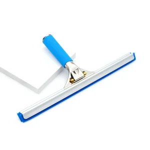 New Double Blade Stainless Steel Window Glass Wiper Squeegee With Rubber Soft Handle Natural Rubber Silicone Squeegee Blade