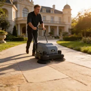 New Electric Power Walk Behind Floor Sweeper Machine Commercial Street Sweeping Equipment