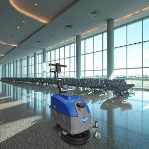 New Electric Walk Behind Auto Scrubber Floor Cleaner Hand Push Dryer with Core Brush Components