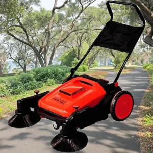 New Hand Push Walk Behind Floor Sweeper Manual Road Cleaner Filter Plastic Core Components Brush Essential Home Cleaning Tool