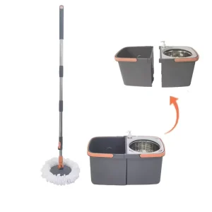 New Household Items Separate Double Bucket Rotating Mop Extensible Steel Pole Hands free Lazy Split Mop Bucket Set