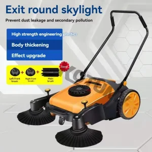 New Manual Walk Behind Construction Street Sweeper with Burnishing for Road Cleaning