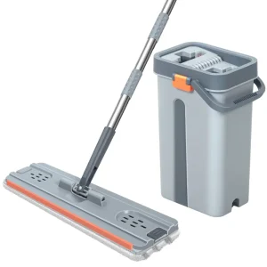 New Mop Bucket Stainless Steel Telescopic Handle Removable Spin Dry Magic Wash Hands Free Mop with 80 90% Dehydration Rate