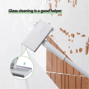 New One Hand Operated Steel Mop with TPR Squeegee Strip and Microfiber Mop Pad for Bathroom & Indoor Use