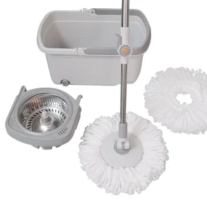 New Product Launch 360 Degree Rotary Mop with Removable Design Steel Pole for Easy Cleaning and Minimal Residue