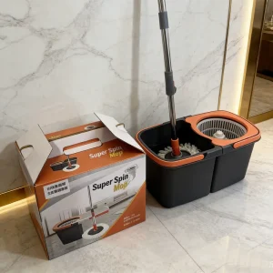 New Stainless Steel Pole Handle Removable Mop Spin Dry Cleaning Mop Dirty Clean Water Separation Plastic Basket