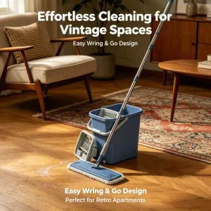 New Style Hands Free Large Microfiber Head Floor Cleaning Mop De Limpeza Slim 360 Rotating Flat Mop with Stainless Steel Handle