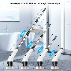 Nine-in-One Electric Cleaning Brush Mop with Liquid Dispensing, Telescopic Long Handle, Model 9011