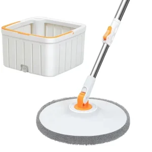 No-Rinse 360-Degree Spin Mop Bucket Set with Water Separation for Floor Cleaning