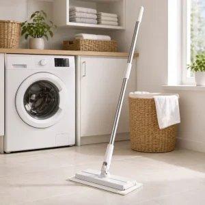 Non-Woven Electrostatic Disposable Mop with 360-Degree Rotary Automatic Clip for Floor Cleaning