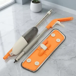 OEM 360 Degree Rotating Manual Water Spraying Flat Mop Stainless Steel Pole Refillable Microfiber Mop 500MOQ